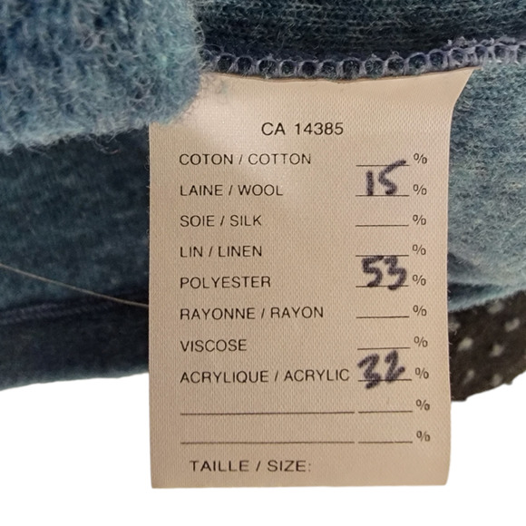 TIB Design Womens Cardigan Sweater Wool Blend Long Sleeve Blue Size L - Picture 7 of 12